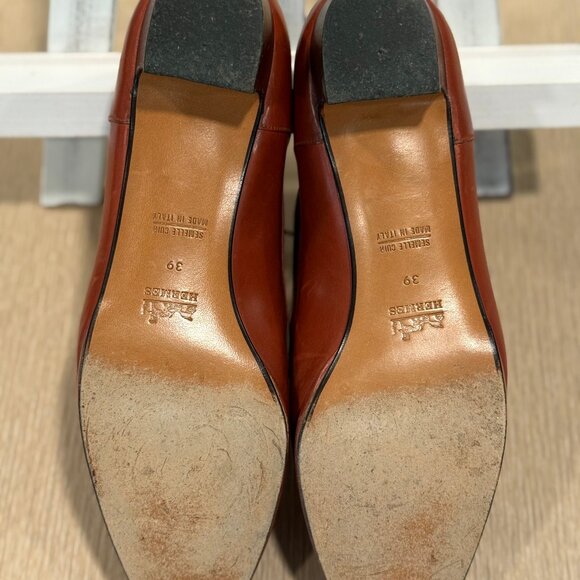 HERMÈS Paris Vintage Burgundy & Cherry Red Leather Shoes Size EU 39 US 8.5 - Picture 8 of 10
